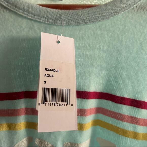 PJ Salvage Love Rainbow Graphic Crewneck Sweatshirt Blue Pajama Lounge Top NWT S - Picture 3 of 6